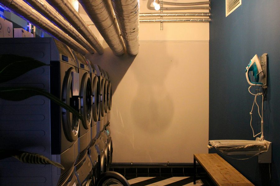 Laundry room photo used as a visual on the FAQ page